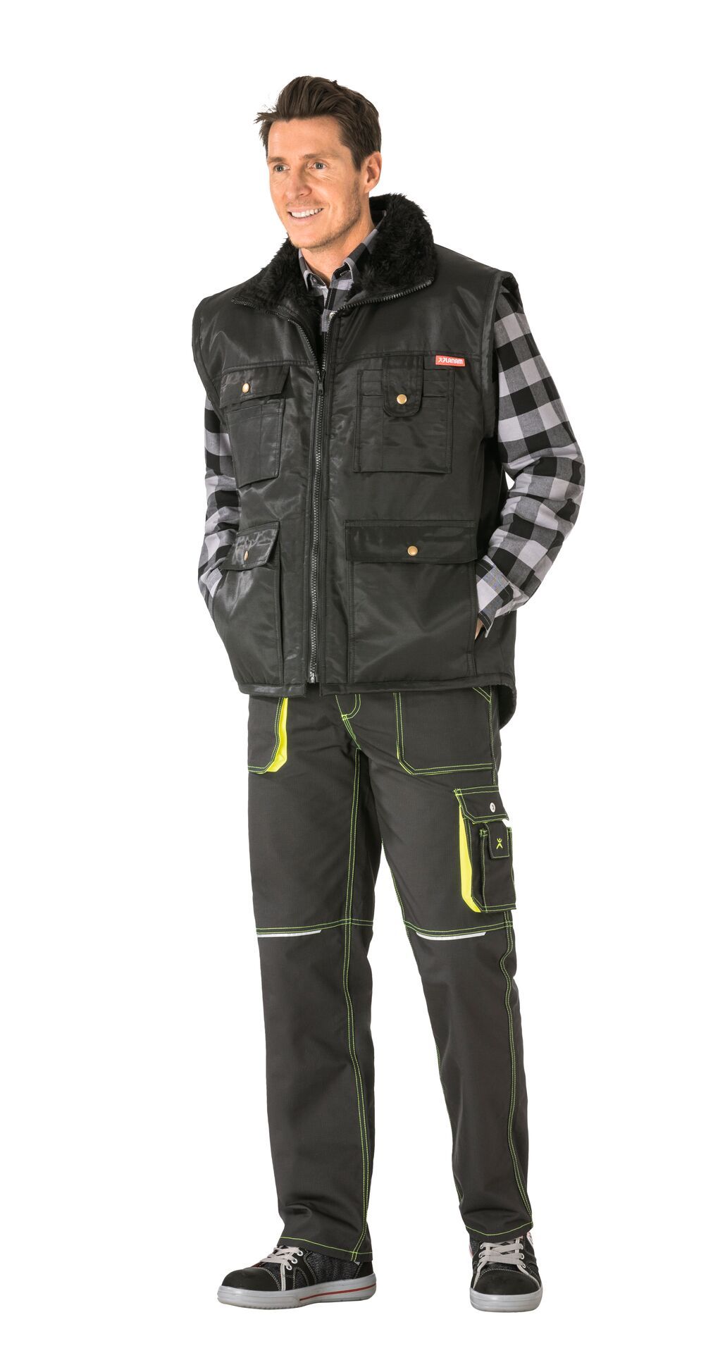 Planam Gletscher Piloten Weste Outdoor schwarz Gr. S
