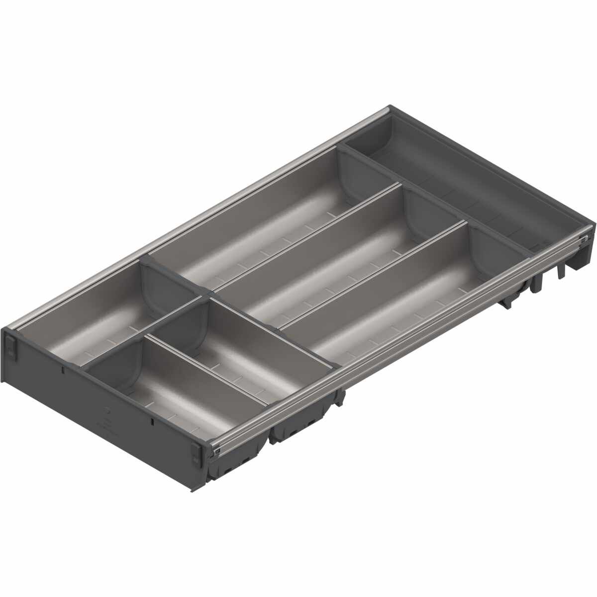 ORGA-LINE Schalen-Set (teilausfüllend), für TANDEMBOX Schubkasten, NL=550 mm, KB=400 mm, Breite=280 mm, inox-gebü/staubgr