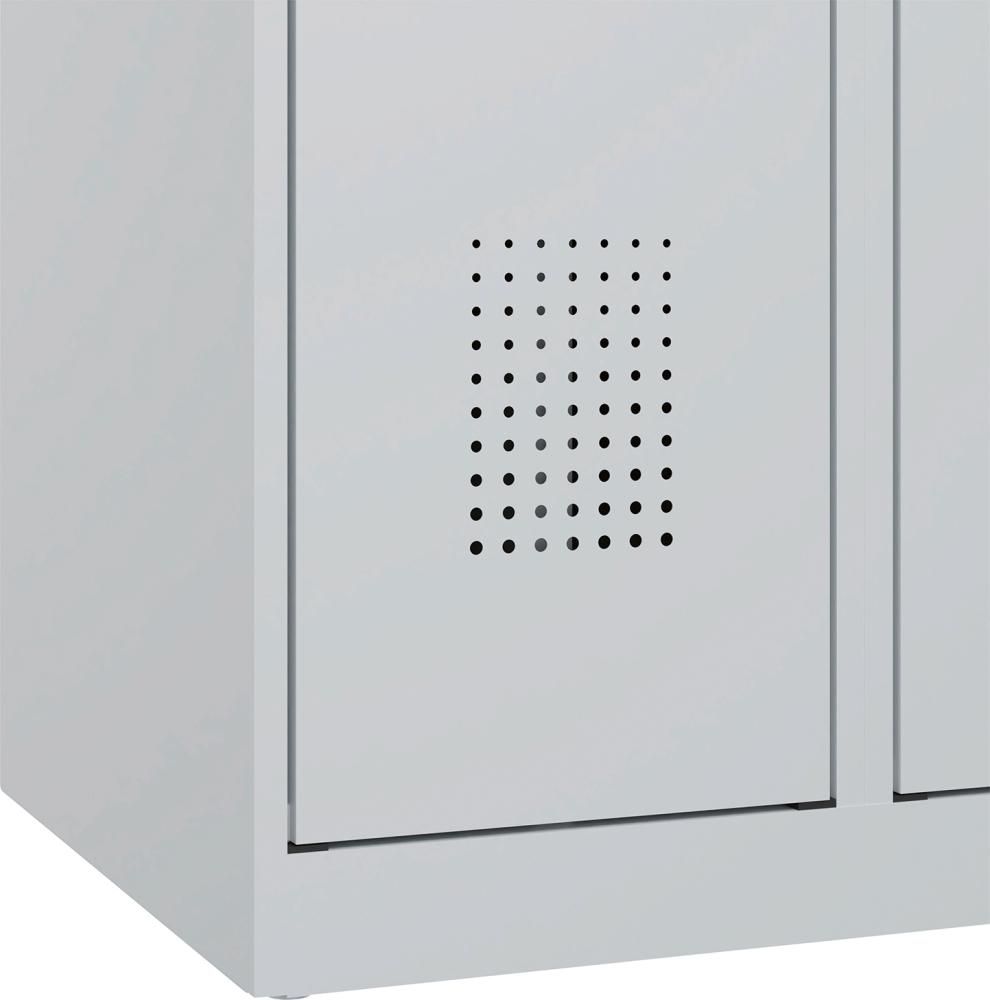 Garderobenschrank EVOLO bodenstehend RAL 7035/7035, 1 Abteil B300xT500xH1850mm