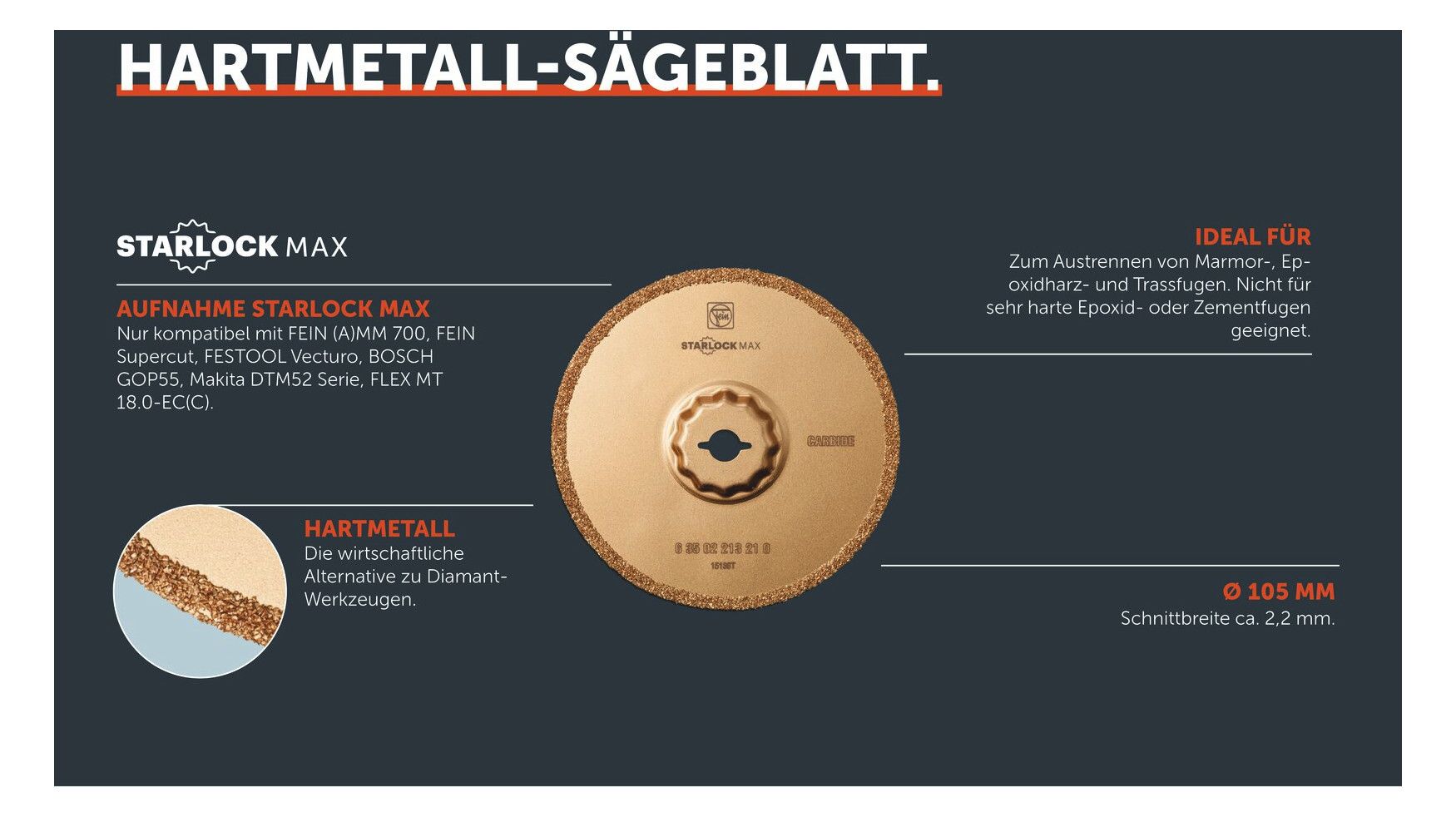 FEIN Hartmetallsägeblatt, Ø: 105mm