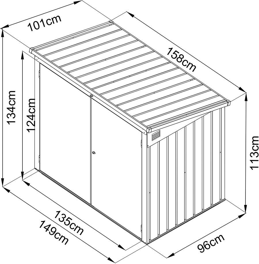 Mülleimer-Garage2 Mülltonne158 x 101 x 113/134 cm eschaffungsartikel