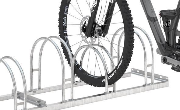Fahrrad-Bogenparker einseitig, verzinkt L 700 mm, 2 Plätze