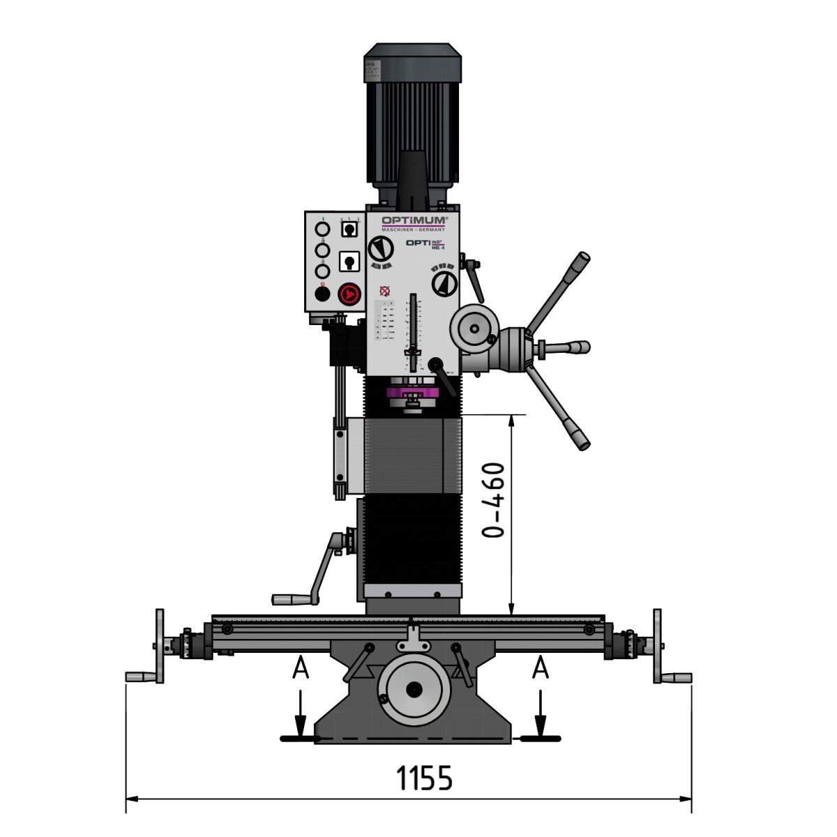 Bohr-Fräsmaschine Optimum OPTImill MB 4