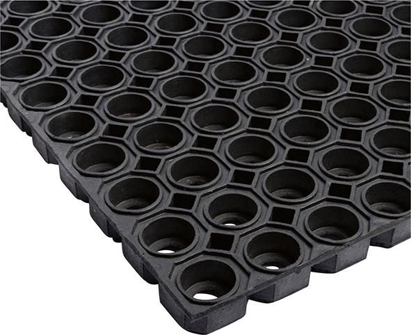 Wabenmatte schwere Ausf. SBR/NR, schwarz offene Decke, auf Rolle 22mm, 750x100cm