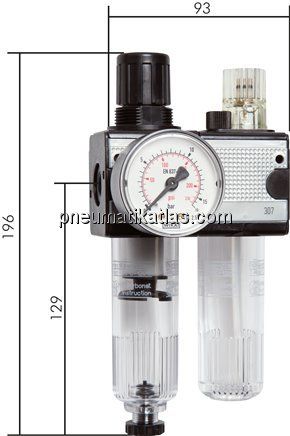 MULTIFIX Wartungseinheit (1), 2-tlg., G 1/4", 0,5 - 10 bar