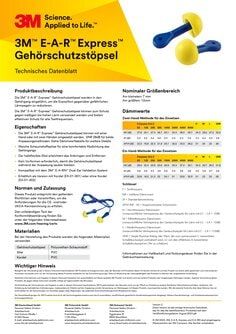 3M EX01002 3M E-A-R Express Gehörschutzstöpsel 28 dB ohne Kordel 100 Paar/Packung EX-01-002