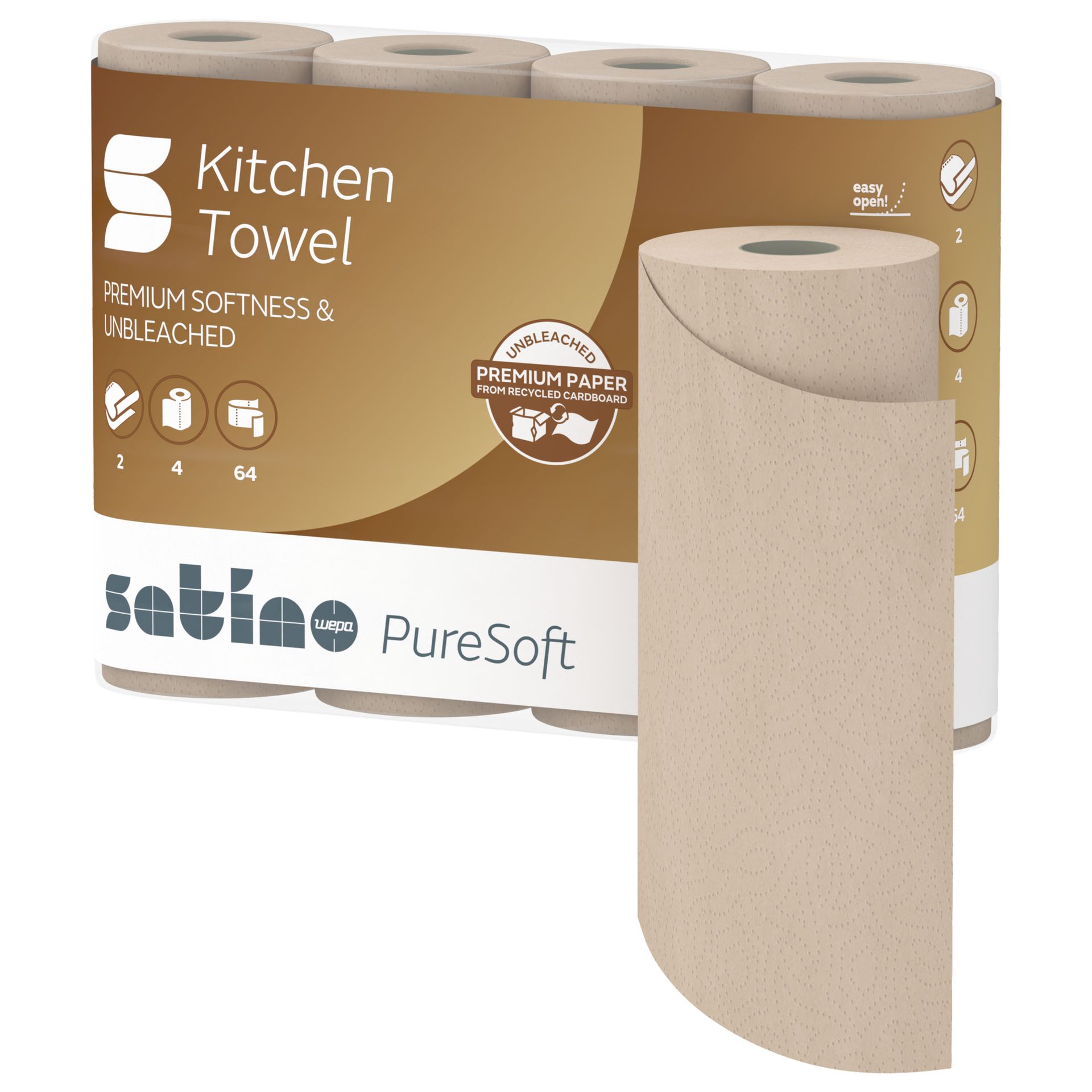 Küchenrolle PureSoft 2lg 4x64Bl br