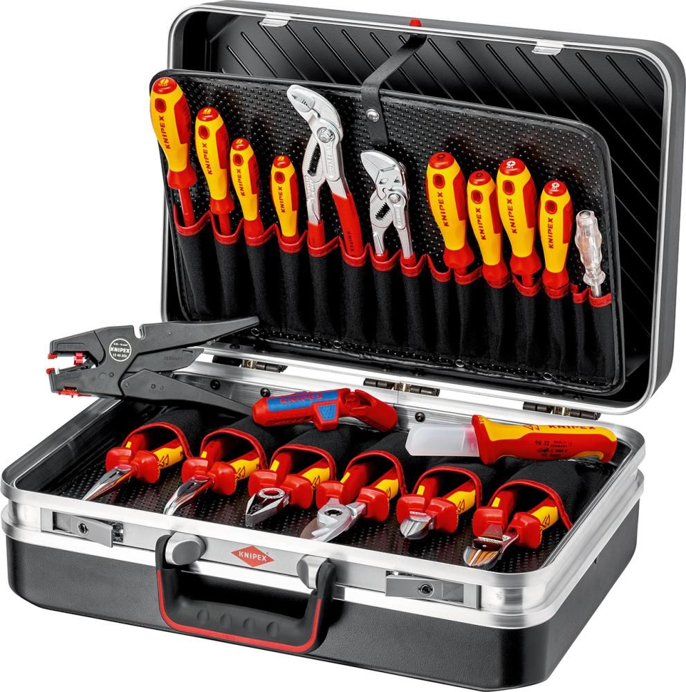 Werkzeugsortiment Vision Elektriker 20-teilig im ABS-Koffer Knipex