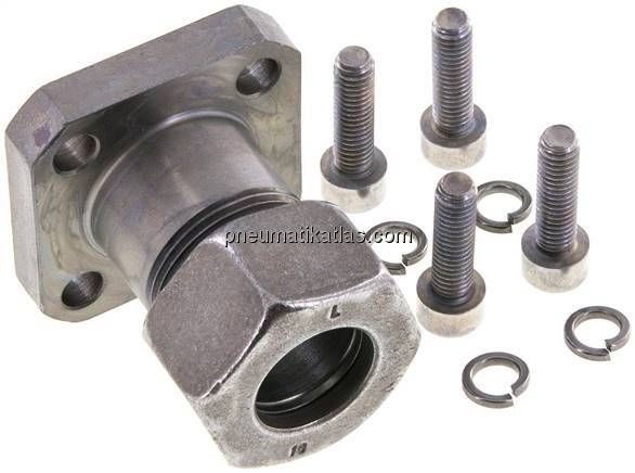 Gerade Flanschverschraubung Pumpenflansch LK 40, 18 L (M26x1,5)