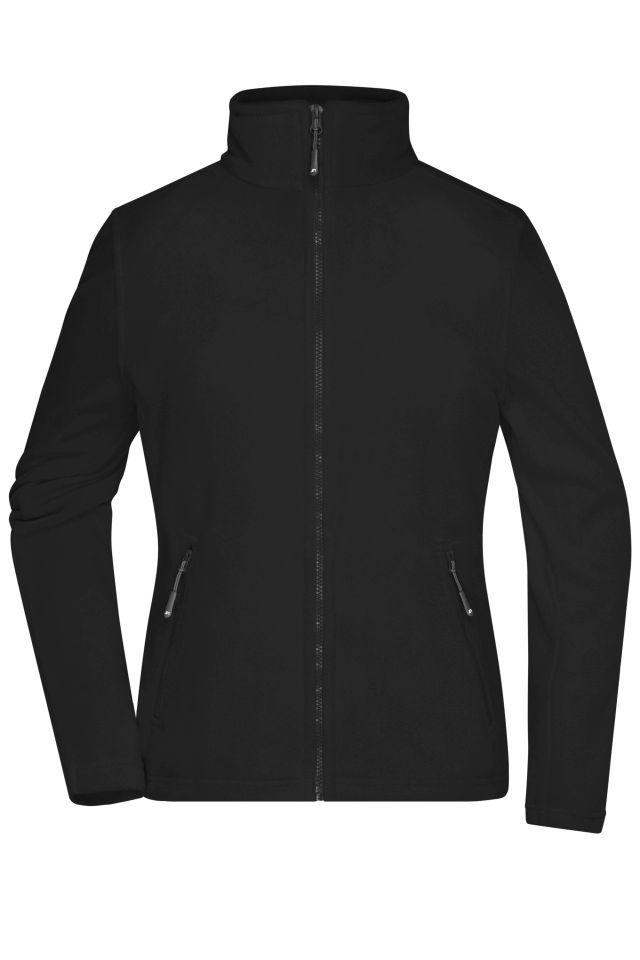 Ladies' Fleece Jacket Fleecejacke mit Stehkragen im klassischen Design schwarz, Gr. XS