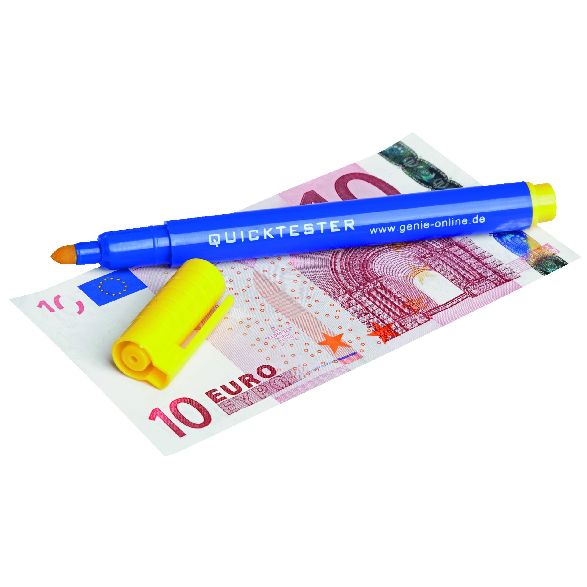 Geldscheinprüfstift Quicktester blau/gelb
