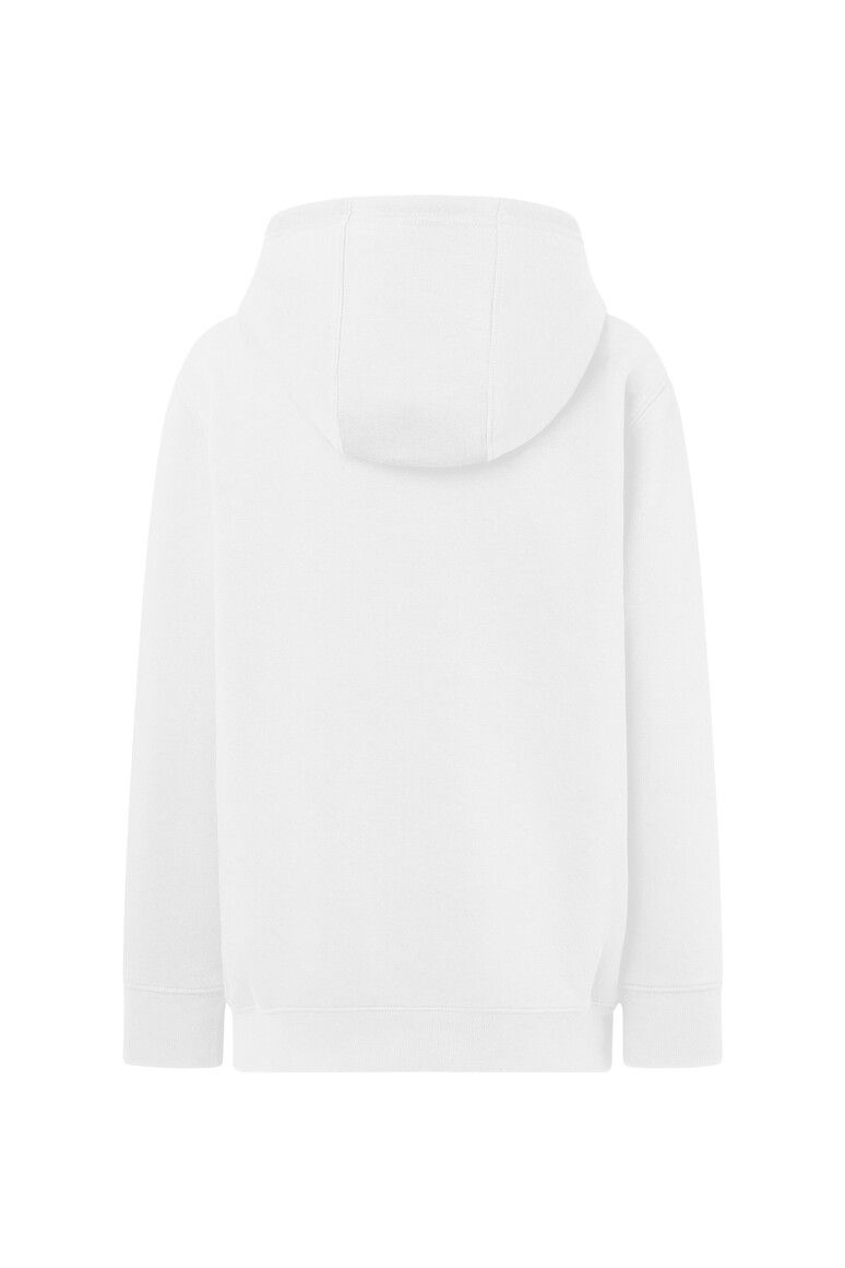 HAKRO Kinder Kapuzen-Sweatshirt Bio-Baumwolle weiß, 110/116