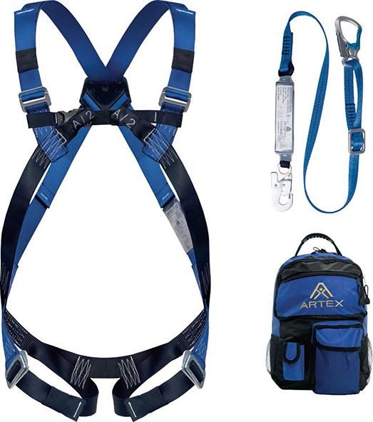 Auffangsystem Set Hubarbeitsbühnen Auffanggurt, Länge 1,8m verstellb mit Karabiner