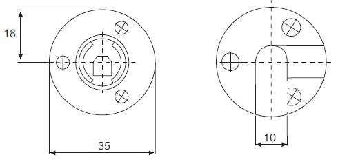 Einlass-Klappenschlossgehäuse, 3 mm, vernickelt, Modul 1000