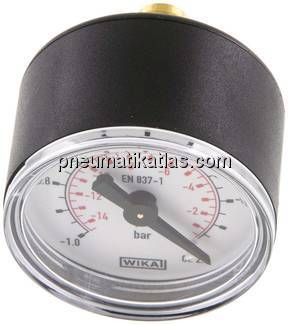 Manometer waagerecht (KU/Ms), 40mm, -1 bis 0 bar, G 1/8"