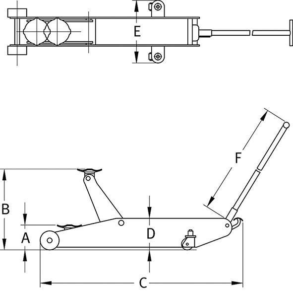 Rangierheber 1,6 t Lufthydraulisch