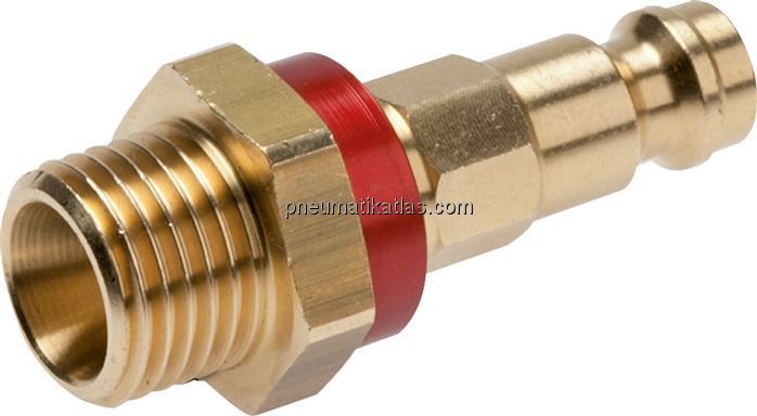 Kupplungsstecker (NW5) G 1/8"(AG), rot, Achteck SW10