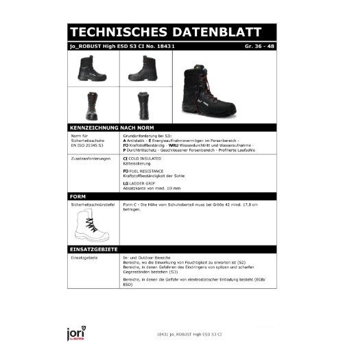 ELTEN jo_ROBUST Sicherheitsstiefel High S3 ESD, Schwarz, Gr. 43