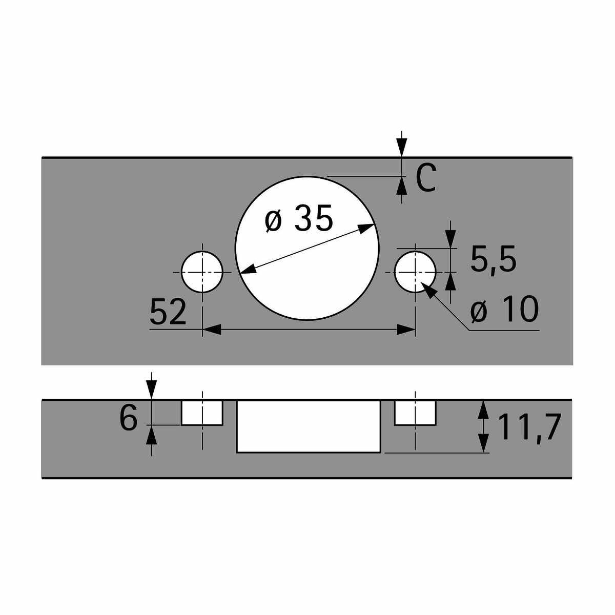 Topfband Sensys 165° M.D.Th55 Hv. B3,0