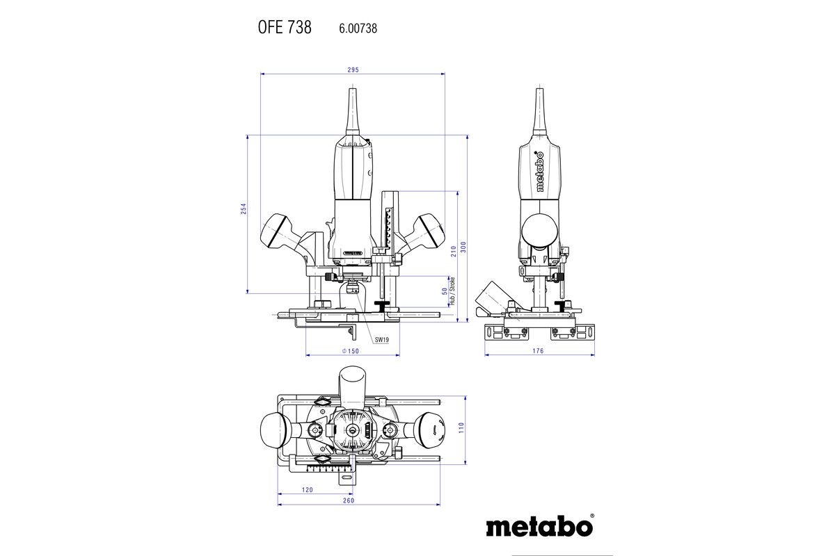 Oberfräse OF E 738 Metabo