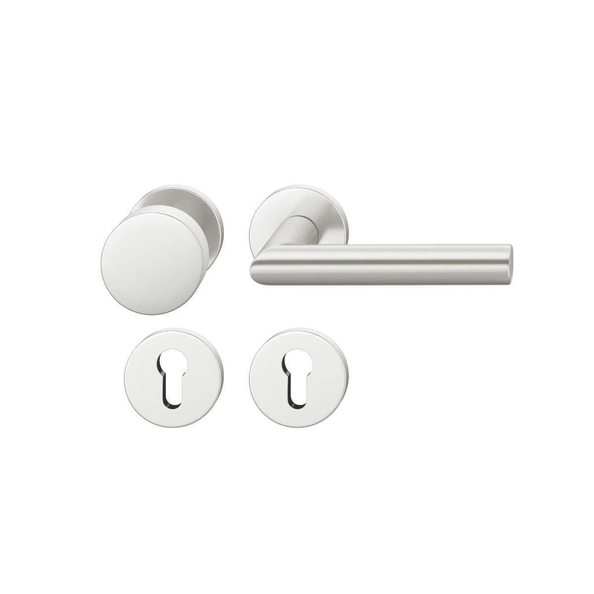 ASL Wechselgarnitur 8 mm PZ Rundrosette Knopf 0829 max. 45°. TS 39-58 mm Aluminium naturfarbig