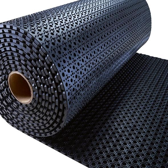 Wabenmatte schwere Ausf. SBR/NR, schwarz offene Decke, auf Rolle 22mm, 750x100cm