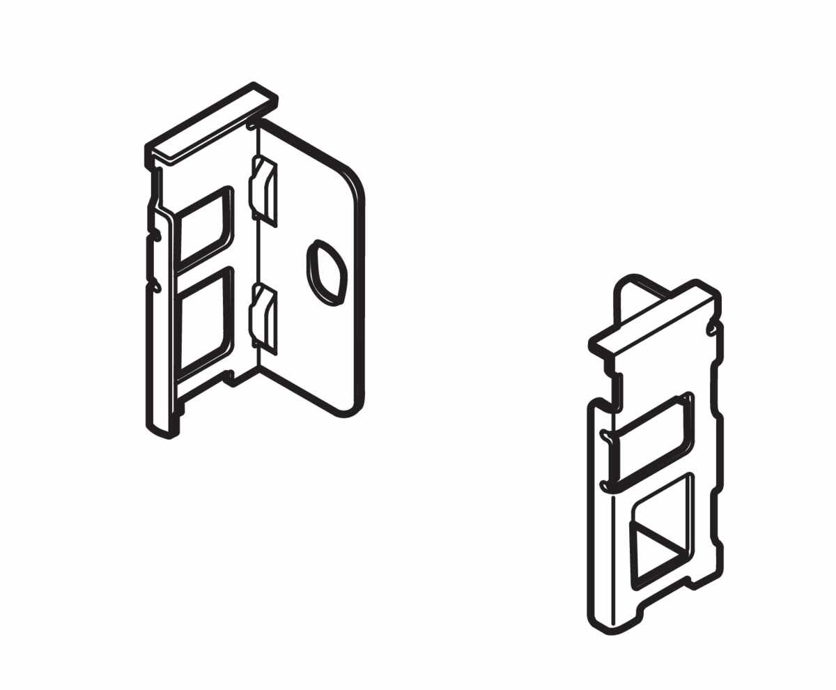 LEGRABOX Holzrückwandhalter, Höhe N (80 mm), links/rechts, seidenweiß matt