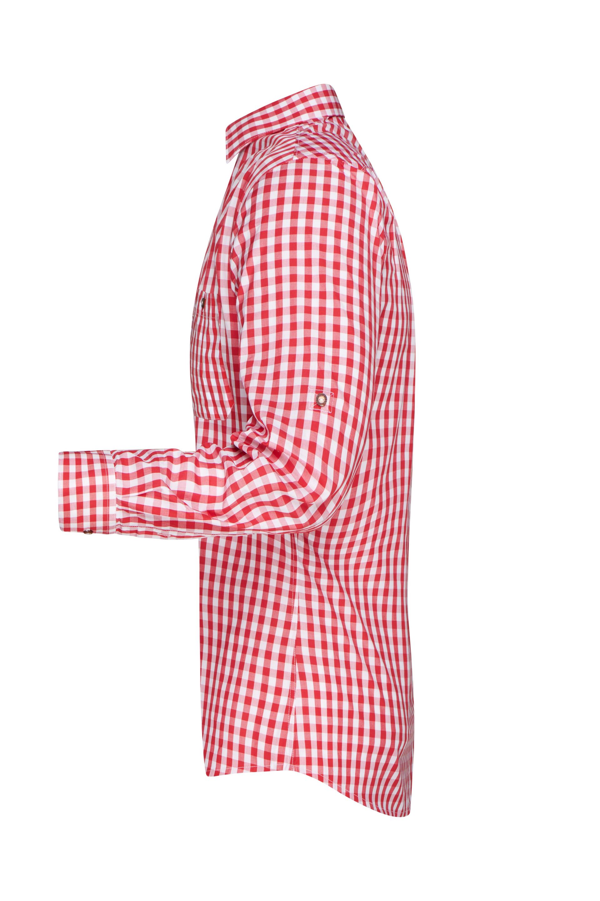 James & Nicholson JN638 Herren-Hemd, Rot/Weiß, Gr. L