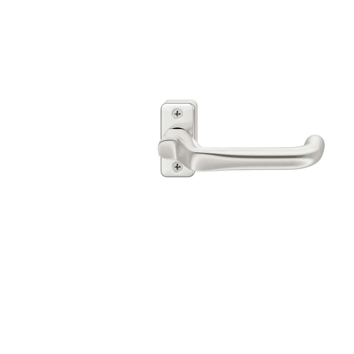 RT-Drückerlochteil 8 mm Hochhaltemechanismus Rosette eckig sichtbare Befestigung Aluminium naturfarbig