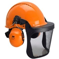 3M™ Kombination für die Forstwirtschaft, G3000 Schutzhelm Or, Optime II Kapselgehörschutz, FH1 Halter und 5B Netzvisier, G3000MOR52FH15B