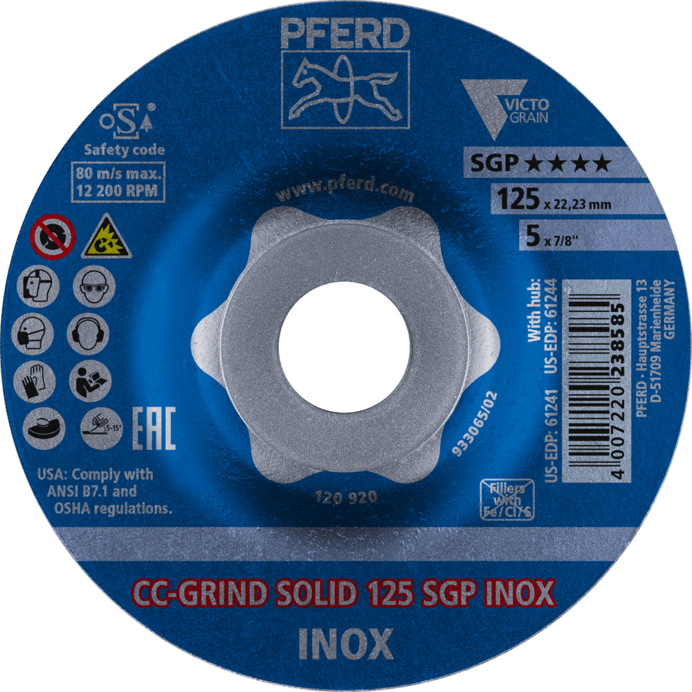 PFERD CC-GRIND (inkl. SOLID, FLEX, STRONG) CC-GRIND SOLID 125 SGP INOX