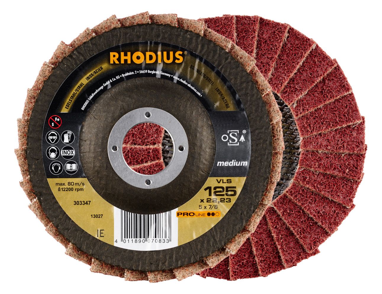 RHODIUS Vlies-Fächerschleifscheibe