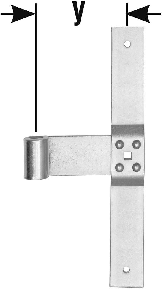 Haustür-Mittelband D16 x300mm hell verz.