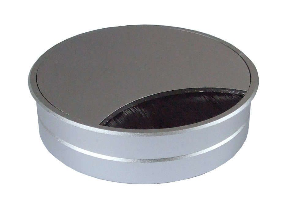 Kabeldurchführung, Aluminium Silber eloxiert, 85x22 mm