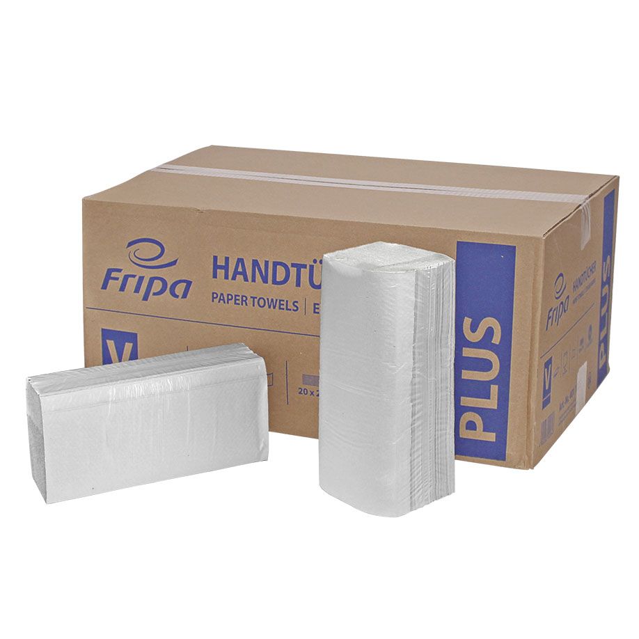Fripa - Papierhandtücher Plus 1-lagignaturell 25 x 23 cm (20 x 250 Stck.)(= FRI 4011101)