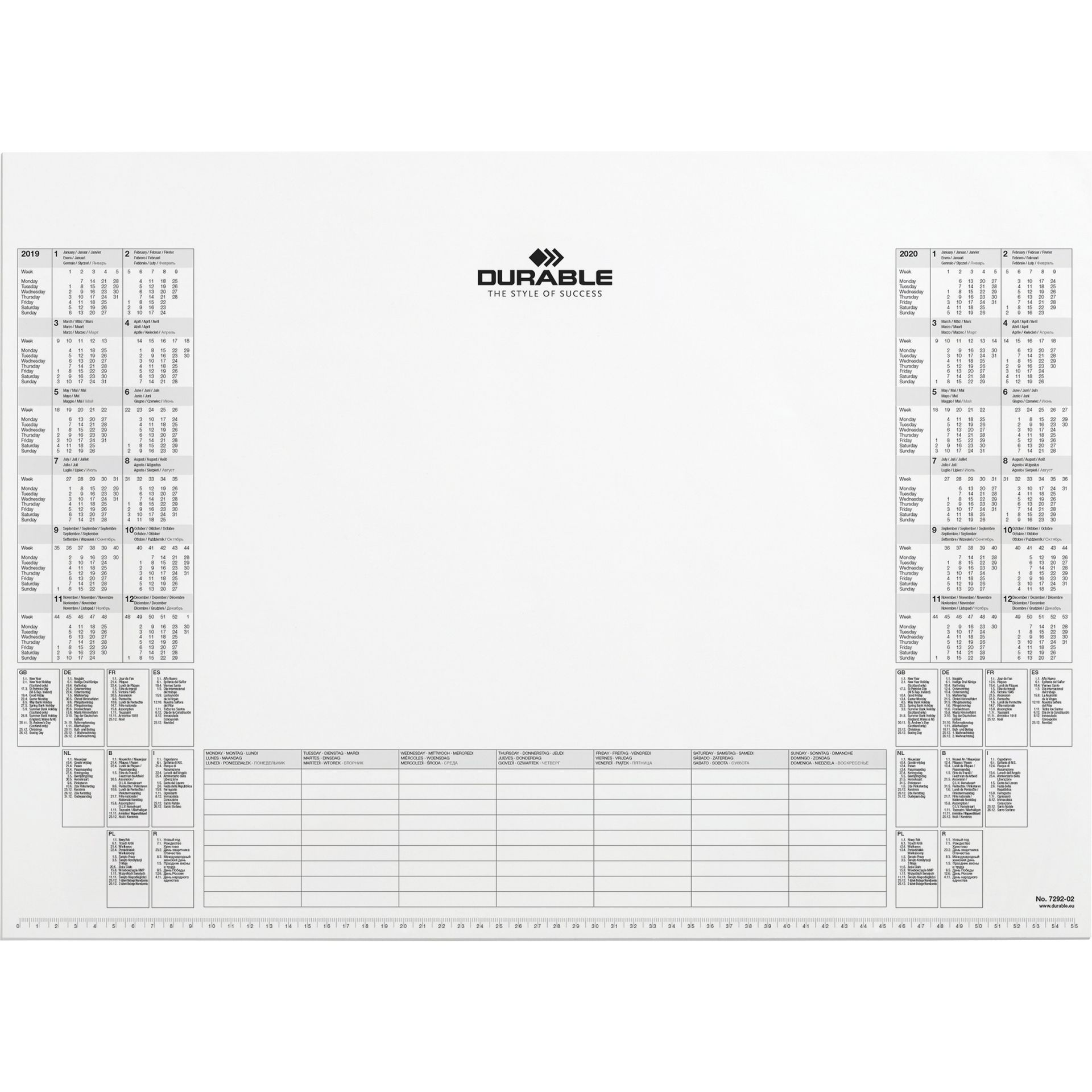 Kalenderblock  für Schreibunterlage 25Bl ws