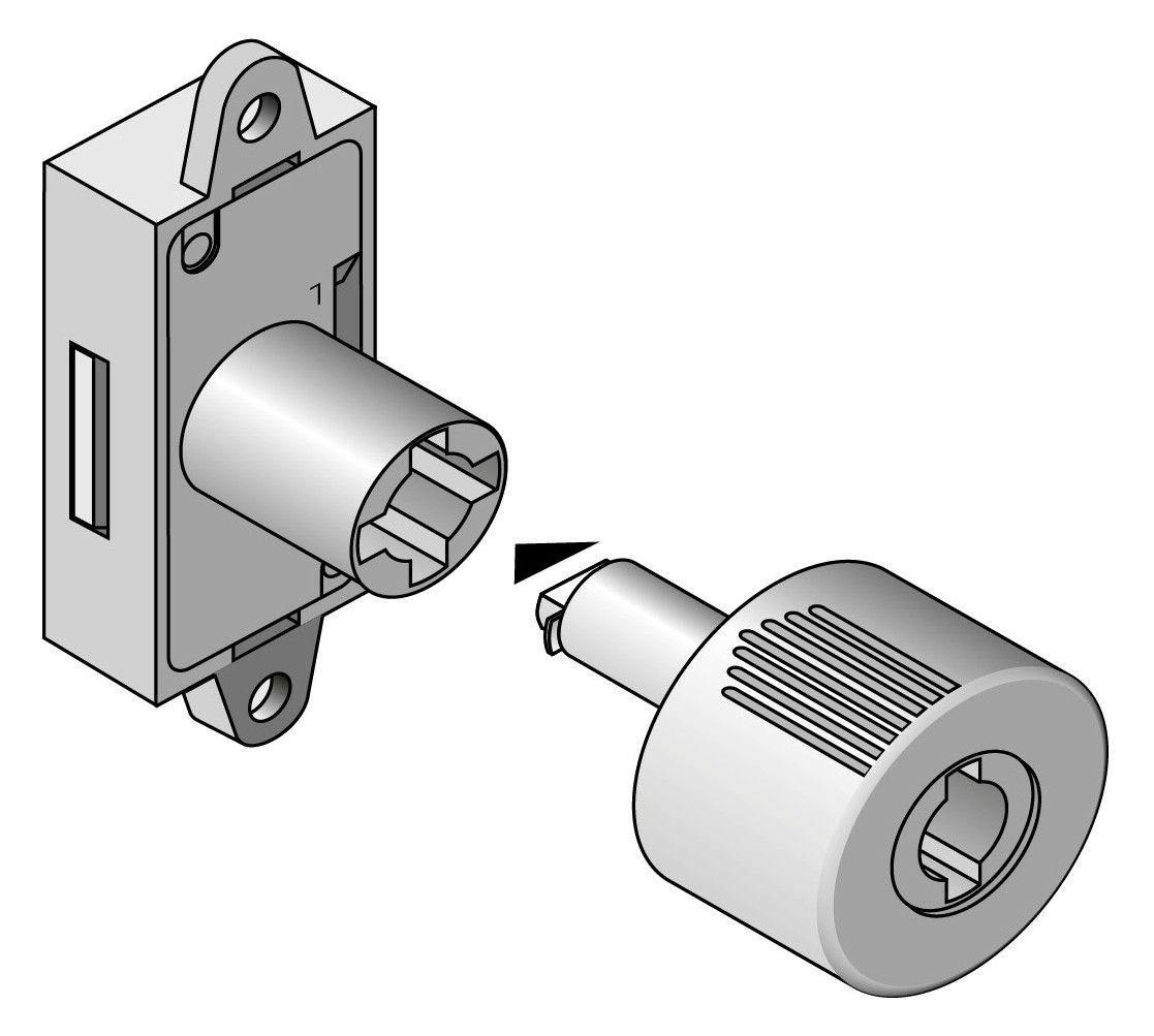 HETTICH Zylinderdrehgriff Typ 451 N, links