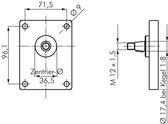 Bosch-Zahnradpumpe 4,0 ccm, Plesseyflansch, rechtsdrehend