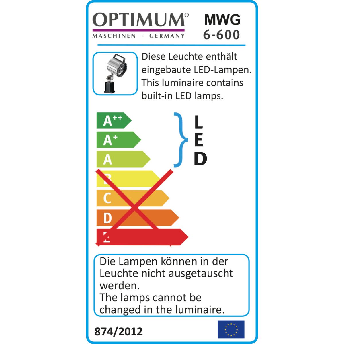 LED Maschinen- und Werkstattleuchte Optimum MWG 6-600