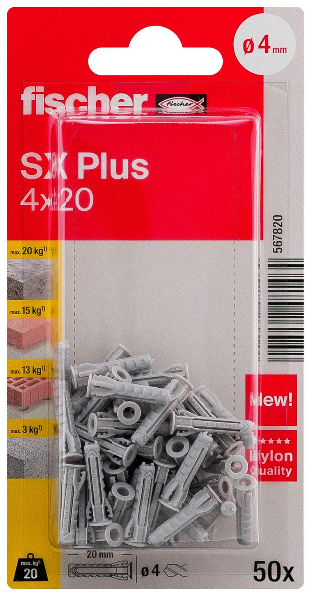 Dübel SX Plus 4x20 K (50)